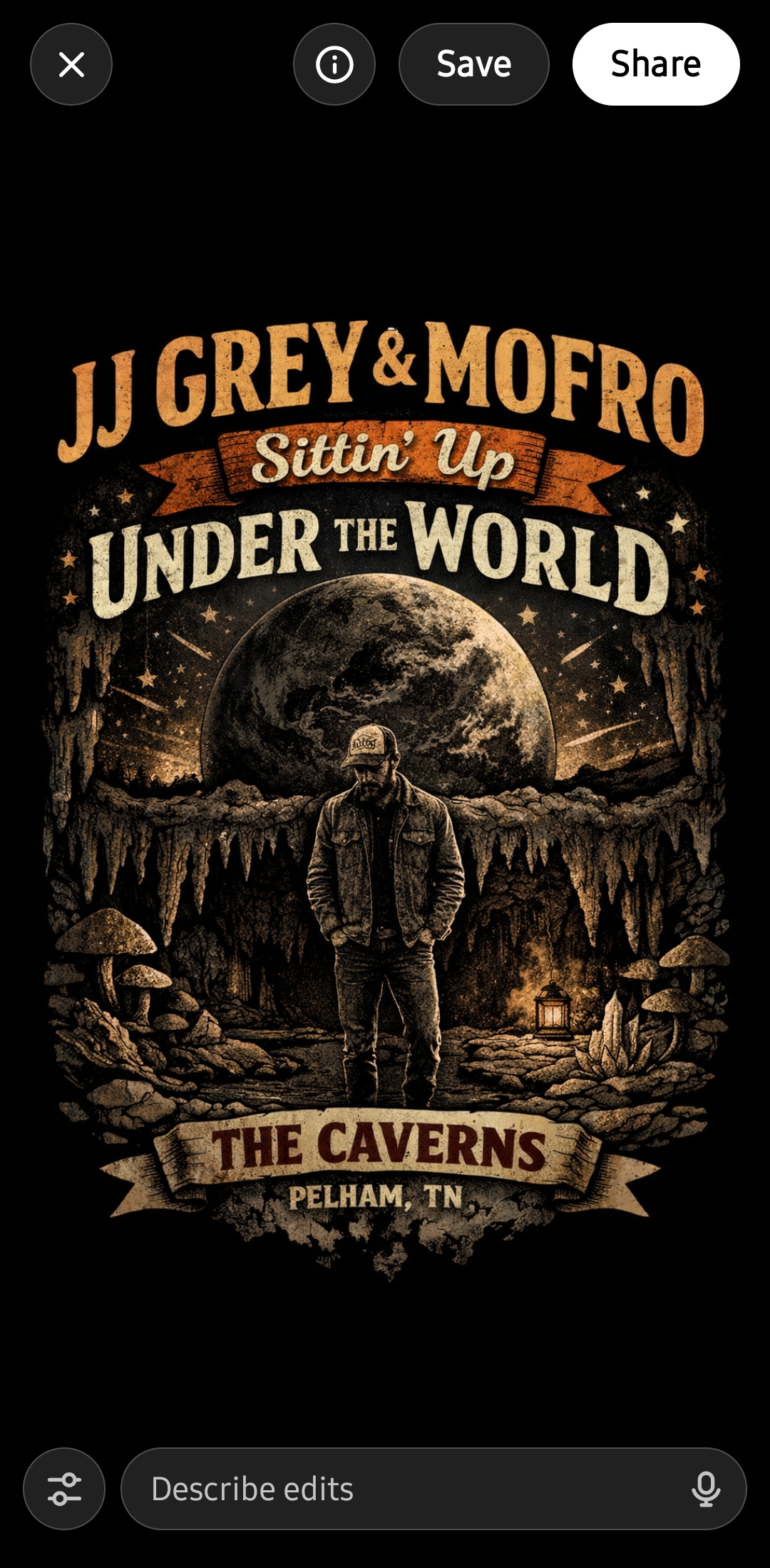 Caverns jj grey tee — Front
